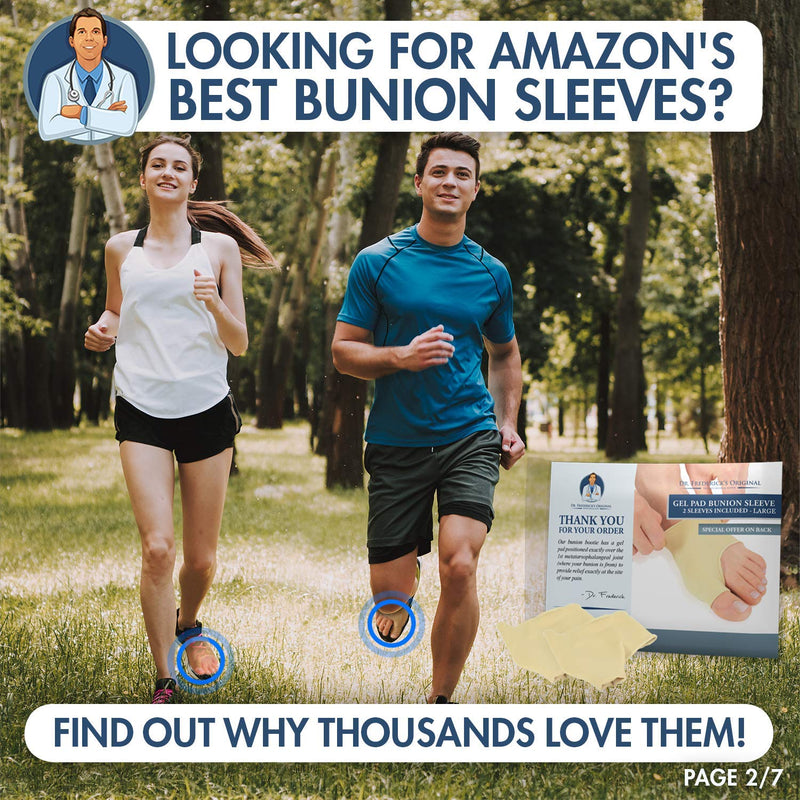 [Australia] - Dr. Frederick's Original Bunion Sleeves - 2 Pieces - Bootie Bunion Cushions - Gel Pad Bunion Relief Guard for Women & Men - Small - W5-6.5 | M4.5-6 Small (Pack of 2) 