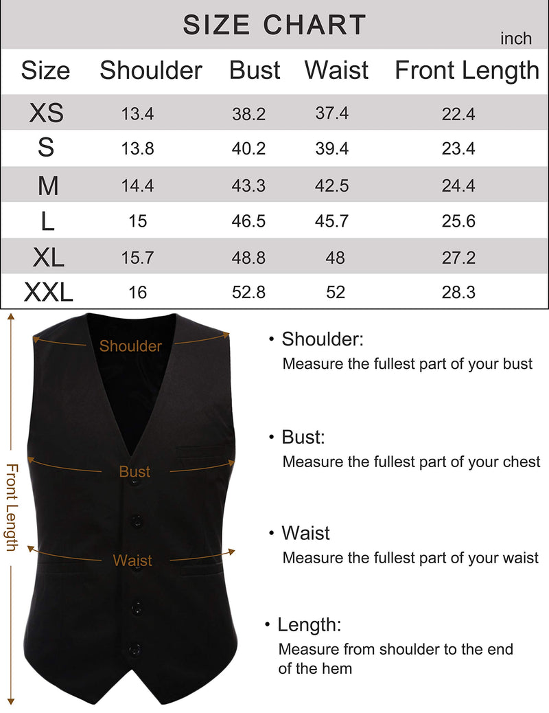 [Australia] - BABEYOND Mens Vintage Suit Vest Business Slim Fit Suit Vest Classic Waistcoat Black XX-Large 