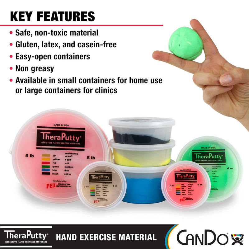 [Australia] - Antimicrobial CanDo TheraPutty - Therapeutic modelling clay - 6 oz - green (medium) 