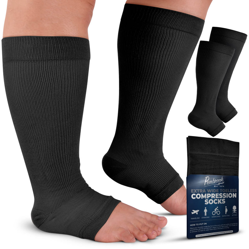 [Australia] - Pembrook Plus Size Compression Toeless Socks and Sleeves Bundle 