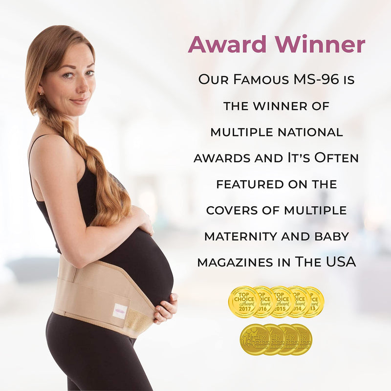 [Australia] - GABRIALLA Elastic Maternity Support Belt, Prevent Lower Back Pain and Stretch Marks, Lightweight Pregnancy Belly Band, Best Belly Band for Running and Exercising Moms, MS-96 B S Beige Small 