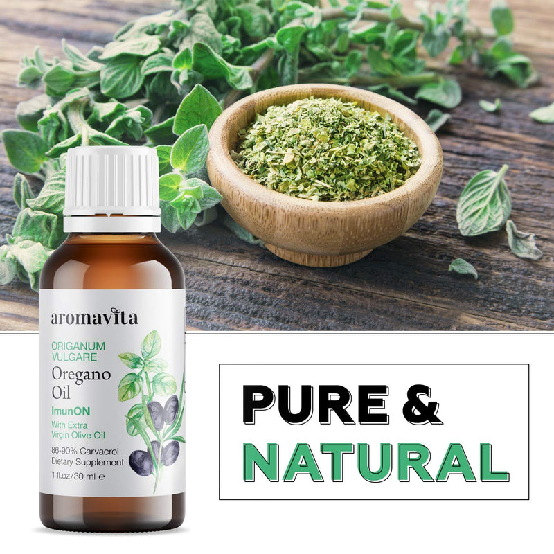 [Australia] - ImunON Greek Oregano Oil - Oregano Essential Oil Containing Over 86-90% Carvacrol - Vegan Friendly Oregano Oil Food Supplement 