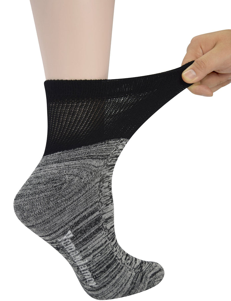 [Australia] - Yomandamor Women's 6 Pairs Bamboo Diabetic Ankle Socks with Non-Binding Top And Cushion Sole,L Size(Socks Size:9-11) 9-11 6 Style2 