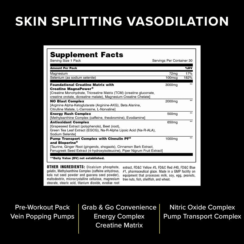 [Australia] - Animal Pump – Preworkout - Vein Popping Pumps – Energy and Focus – Creatine – Nitric Oxide – Easy to Remove Stimulant Pill for Anytime Workouts – 30 Packs 
