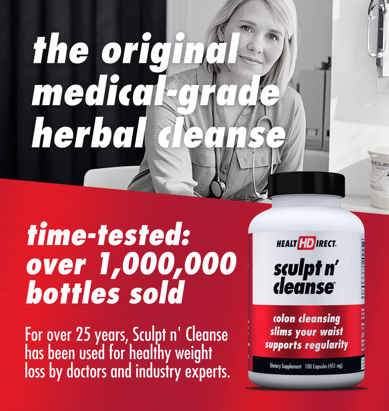 [Australia] - Sculpt n' Cleanse 100ct: Colon Cleanse, Detox, Weight Loss & Increased Energy Supplement | Vegan | Non GMO 100 Count (Pack of 1) 