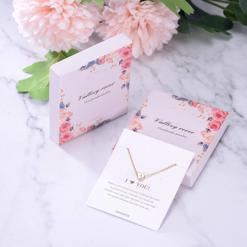 [Australia] - Tiny Gold Initial Heart Necklace, 14k Gold Filled Delicate Cute Dainty Charm Initial Alphabet Letter Love Heart Choker Necklaces Best Jewelry gift HEART-A 