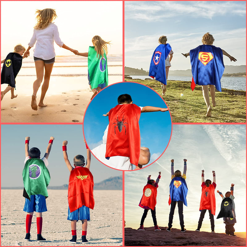 [Australia] - InPoTo Superhero Capes for Kids, 7 Sets Heroes Capes and Masks for Dress Up Costumes(7Cape, 7 Mask) 