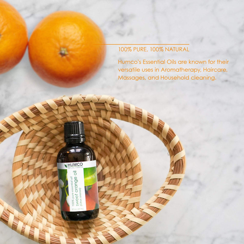 [Australia] - Humco Natural Therapies SWEET ORANGE Oil with Dropper, 2 Oz,-100% Pure Essential Oil - Use for Natural Household Cleaner, Improve Appearance of Skin, Uplifting Bath Pack of 1 