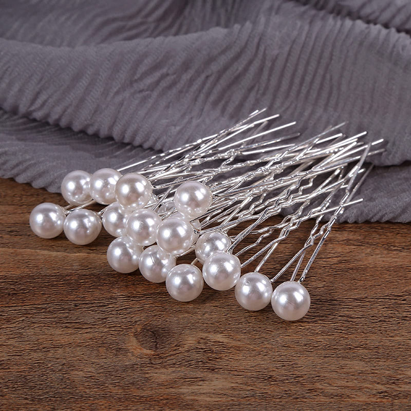 [Australia] - TOSCOS 30Pcs Pearl Hair Pins, Pearls Clips for Wedding Bridal U Shaped Hair Clip Pearl Crystal Hair Pins for Women Girls Bridesmaids Party Prom (2.75inch, Silver) 