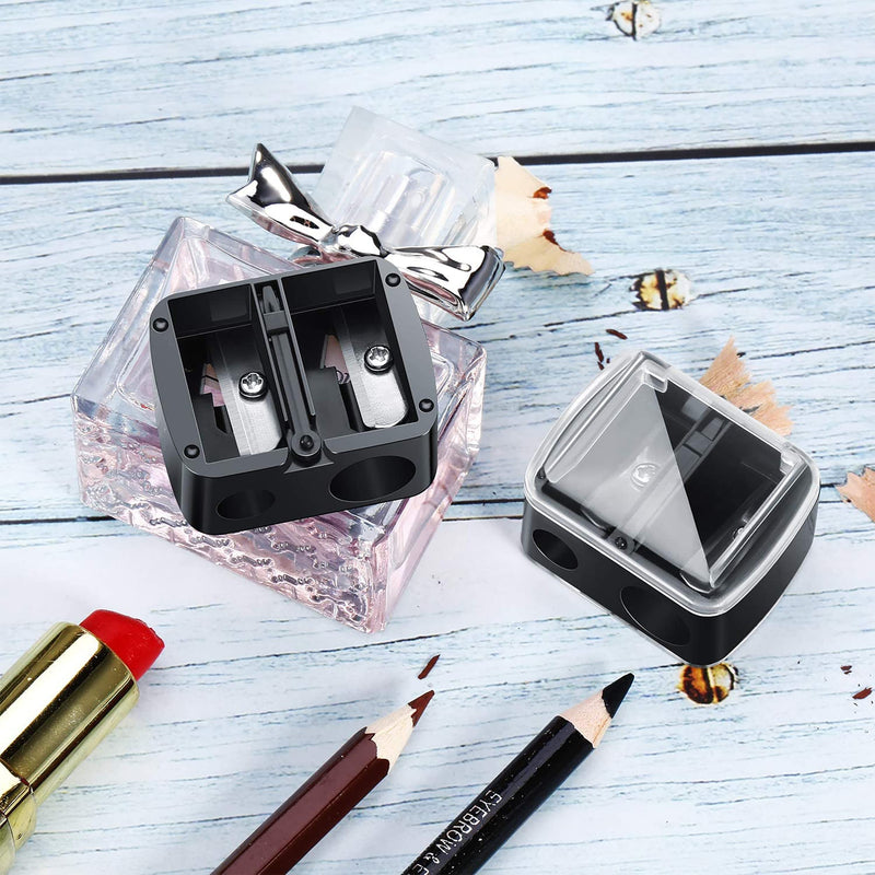 [Australia] - 5 Pack Make up Pencil Sharpener 2 Holes Dual Pencil Sharpener Professional Multi-Sized Eyebrow Pencil Sharpener Cosmetic Pencil Sharpener for Lip Liner,Eyebrow Pencil,Eyeliner Pencils 