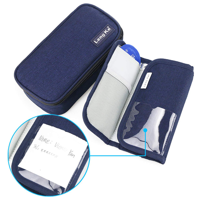 [Australia] - YOUSHARES Insulin Cooler Travel Case - Small Insulated Bag Medicine Cool Bag for Diabetic Insulin Pen and Vials Storage with 2 Cooling Ice Packs (Blue) Case Blue 