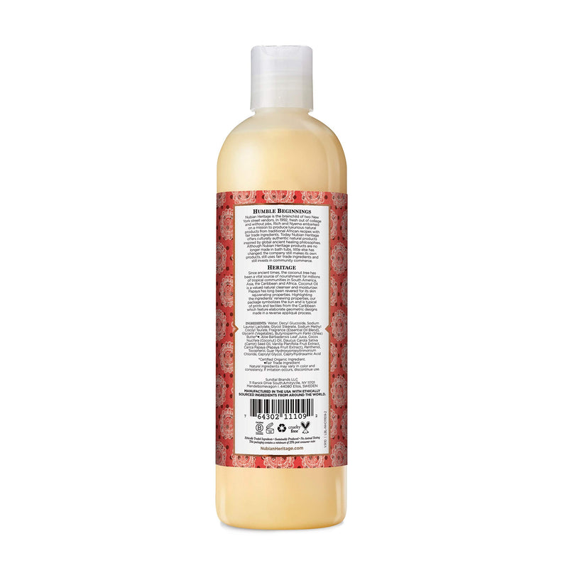 [Australia] - Nubian Heritage Coconut Papaya Body Wash Cleanser for Dry, Dull Skin Polish + Renew Hydrating Body Wash 13 fl oz 