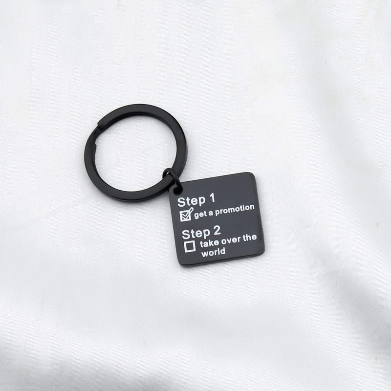 [Australia] - MYOSPARK Job Keychain Funny Gift Idea New Adventure Gift Inspirational Jewelry Promotion keychain black 