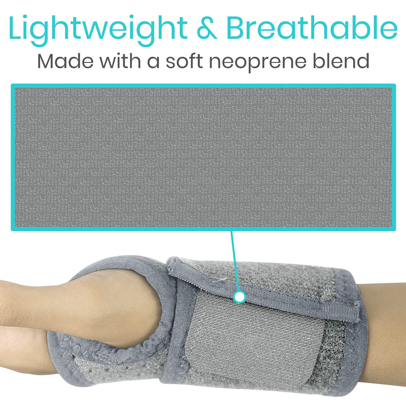 [Australia] - Vive Wrist Wraps Brace - Tendonitis Support for Carpal Tunnel Arthritis - Sprained Pain Protection Sleeve - Weightlifiting and Calisthenics Compression Stabilizer - Fitness for Women, Men - Adjustable Gray 