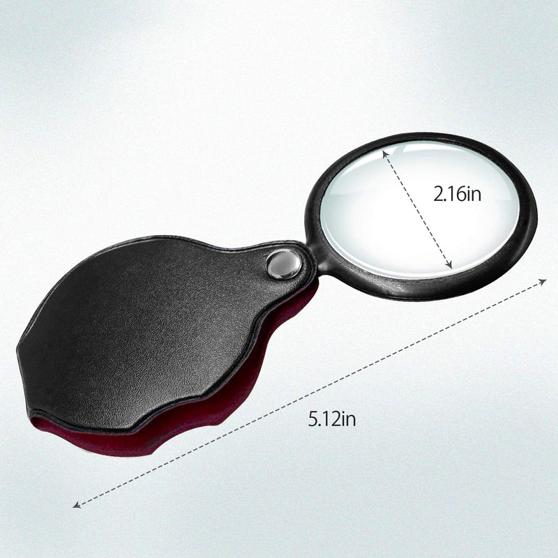 [Australia] - Wapodeai 2pcs 10x Small Pocket Magnify Glass Premium Folding Mini Magnifying Glass with Rotating Protective Sheath, Apply to Reading, Science, Jewelry, Hobbies, Books, 1.96in 