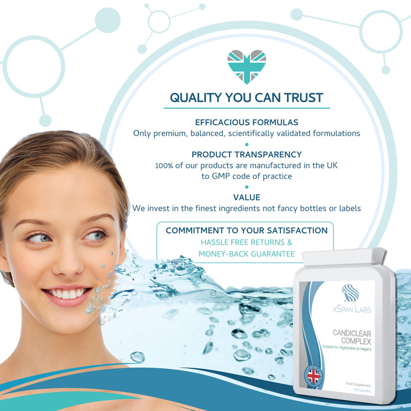 [Australia] - CandiClear Complex - 60 Capsules - Candida Cleanse & Thrush/Yeast Support - Powerful Herbs: Caprylic Acid, Oregano Extract & Aloe Vera synergistically Blended with Bio-Cultures 