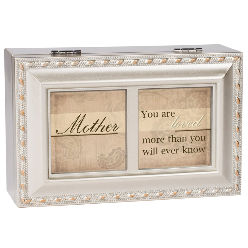 [Australia] - Mother Champagne Silver Petite Music Box/Jewelry Box Plays You Light Up My Life 