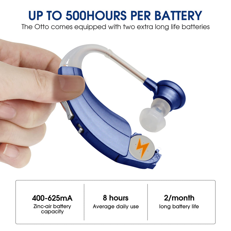 [Australia] - Digital Hearing Amplifier by Britzgo BHA-220. 500hr Battery Life, Modern Blue, Doctor and Audiologist Designed 