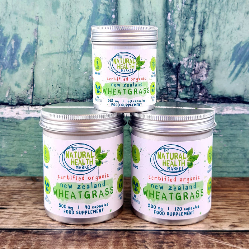 [Australia] - Organic New Zealand Wheatgrass Capsules 500mg 120 Capsule Tin - Grown and Processed in New Zealand � Soil Association Certified Organic - Plastic Free 120 count (Pack of 1) 