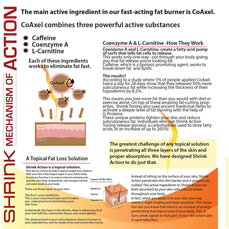 [Australia] - Shrink Toning Lotion ‚Äì Heat Activated Skin Tightening Cream for Body - Reduces the Appearance of Cellulite and Stretch Marks with Caffeine, Vitamin E and CoQ10 (8 oz tube) 