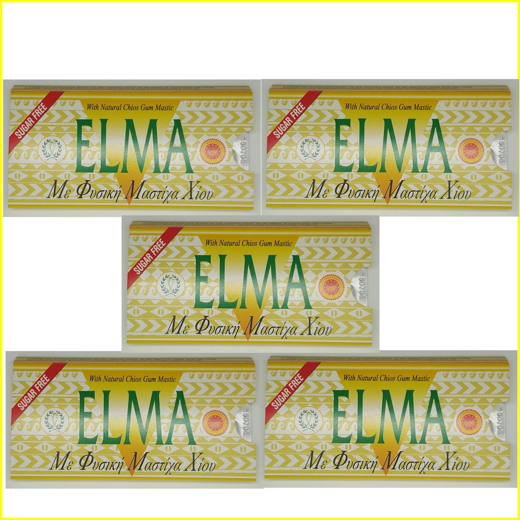 [Australia] - ELMA Sugar Free Greek Chewing Gum with Natural Chios Resin Gum Mastic and Mastiha Oil - 5 x 10-Packs 