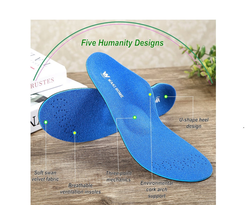 [Australia] - WAKI HOME Orthotics Insoles/Inserts/Pads with Arch Supports for Flat Feet,Plantar Fasciitis,Feet Pain,Pronation,Metatarsal Support for Men and Women Blue US Men 8---Women 10-10 1/2 (10.63")(270MM) 