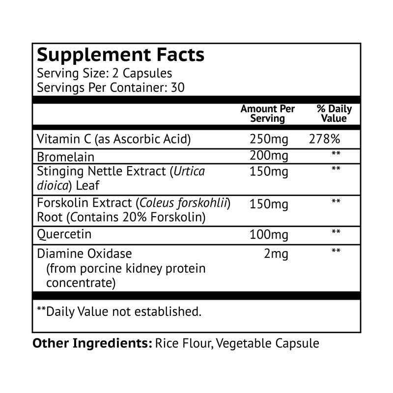 [Australia] - HistaResist™ Histamine Blocker for Histamine Intolerance - DAO Enzyme Supplement by Vitamonk® - Optimal Dose of Diamine Oxidase to Help Shield Histamine for Smooth Digestion - 60 Capsules 