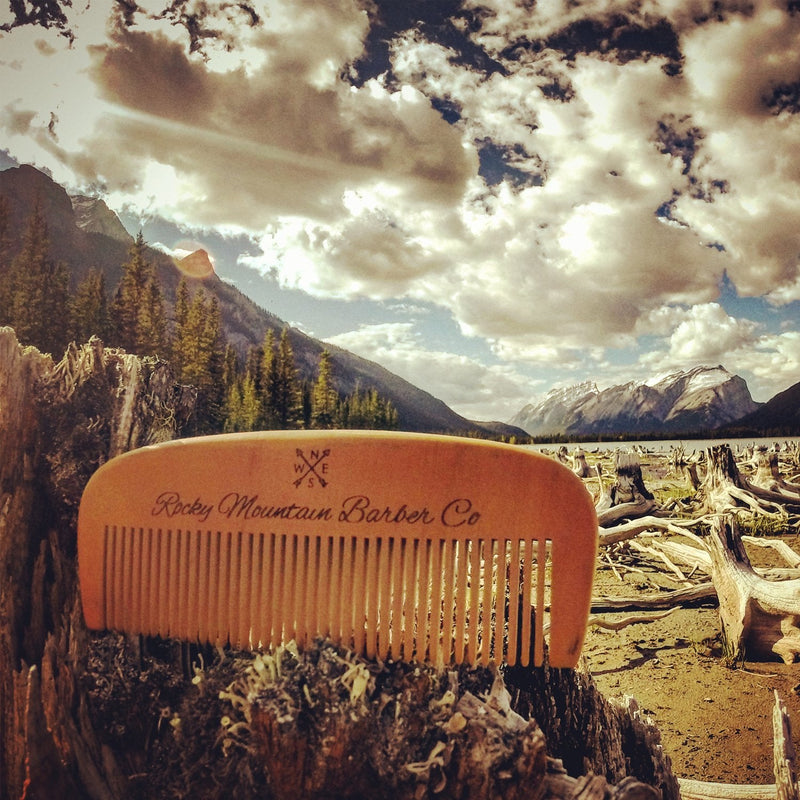 [Australia] - Hair Comb - Wood with Anti-Static & No Snag Handmade Brush for Beard, Head Hair, Mustache in Gift Box by Rocky Mountain 