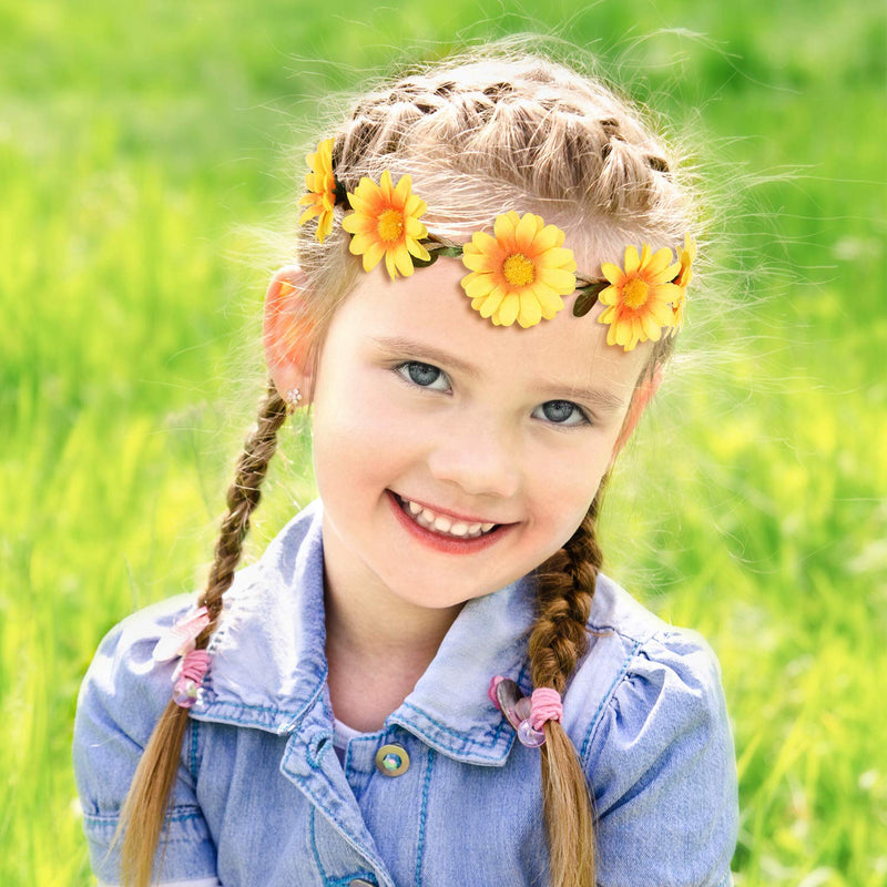 [Australia] - 3 Pieces Hippie Costume Party Accessories Set includes Peace Sign Bead Necklace, Flower Crown Headband, Hippie Sunglasses for Adults Kids 