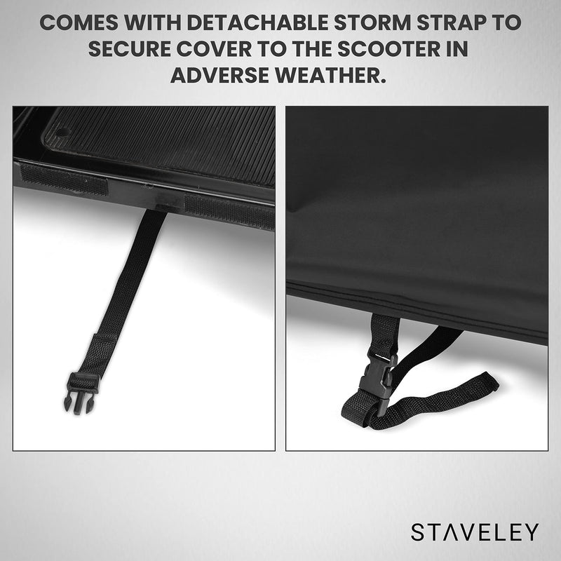 [Australia] - Staveley Large Mobility Scooter Cover | Waterproof and Heavy Duty for Outdoor Storage of Scooters Black 