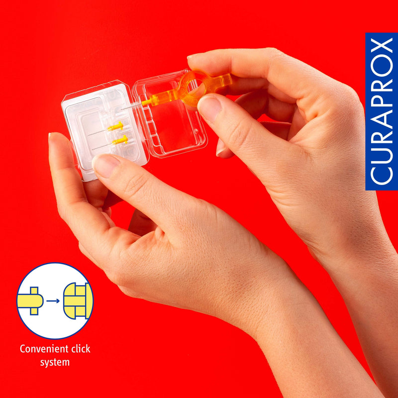 [Australia] - Curaprox CPS 09 Prime Start Interdental Brush Kit, Yellow - 5 x 0,9mm - 4,0mm Interdental Brushes + 2 Interdental Toothbrush Holders 