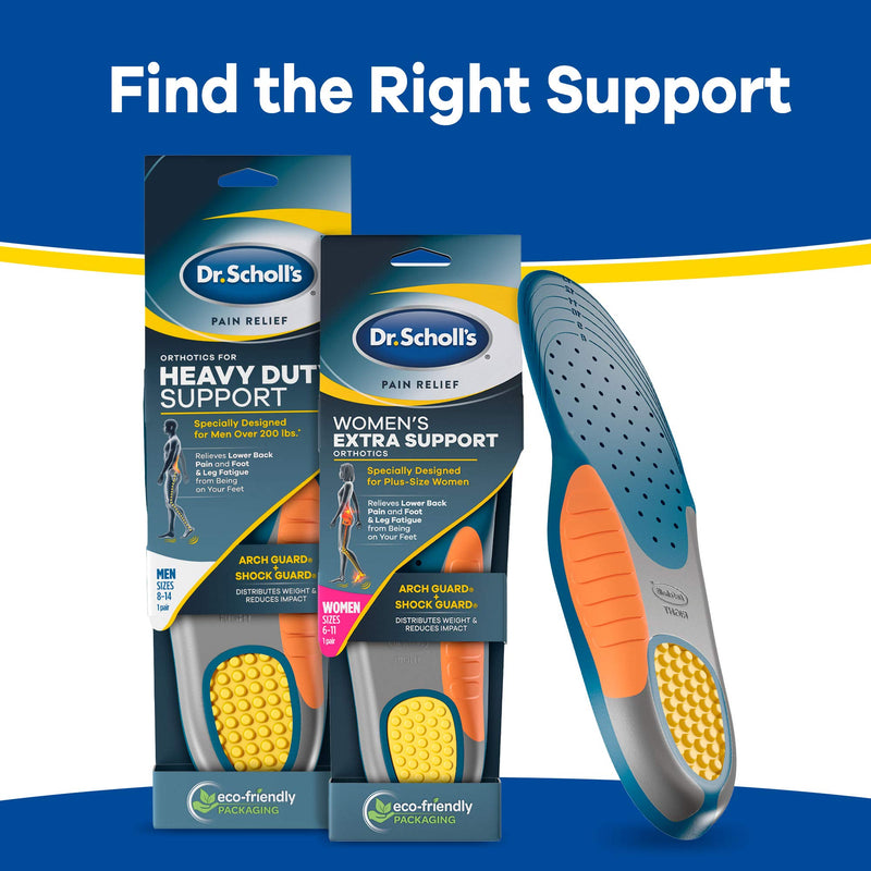 [Australia] - Dr. Scholl's Insoles for Women Extra Support Pain Relief Orthotics Shoe Inserts, Designed for Plus-Size, 1 Count Women’s Extra Support (6 -11) 