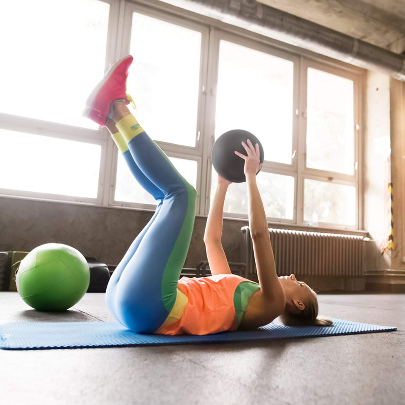 [Australia] - URBNFit Mini Pilates Ball - Small Exercise Ball for Yoga, Pilates, Barre, Physical Therapy, Stretching and Core Fitness - Includes Stability Ball Workout Guide Black 9 In (23 cm) 