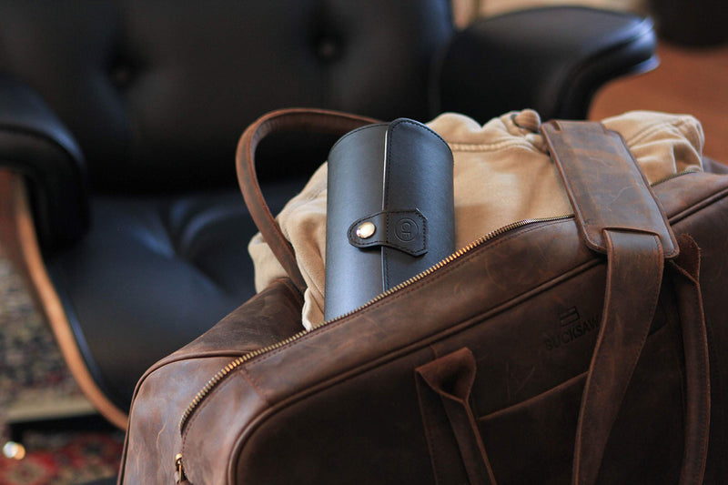 [Australia] - CASE ELEGANCE Vegan Leather Travel Watch Case Roll Organizer Classic Black 