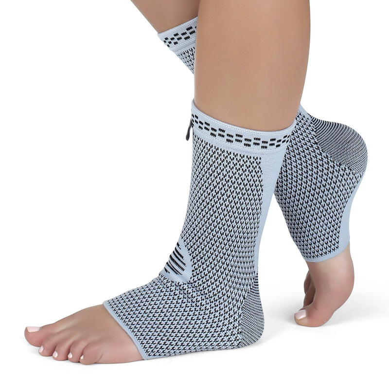 [Australia] - New Premium Compression Socks Ideal Ankle Sleeve For Plantar Fasciitis Best Ankle Brace With Extra Support Recommended Foot Support For Men And Women Superior Compression Support (Pair) Gray M Medium 