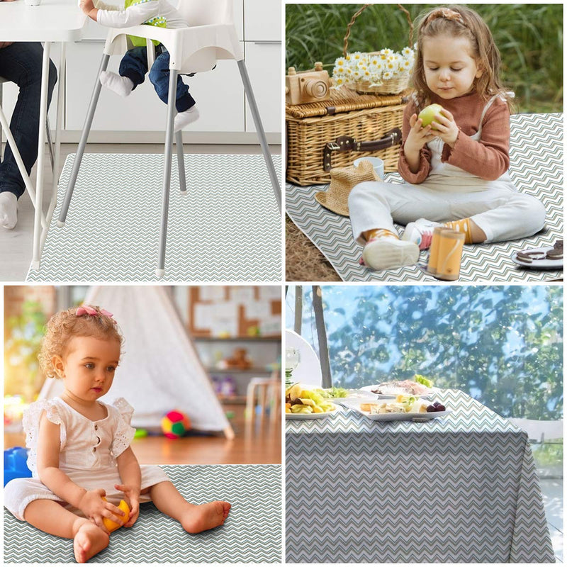 [Australia] - Vicloon Easy Cleaning Splash Mat, 52" Highchair Splash Mat, Baby Splat Floor Mat, Washable Spill Mat, Waterproof Messy Mat, Highchair Weaning Mat for Under High Chair/Arts/Crafts 1 Count (Pack of 1) 