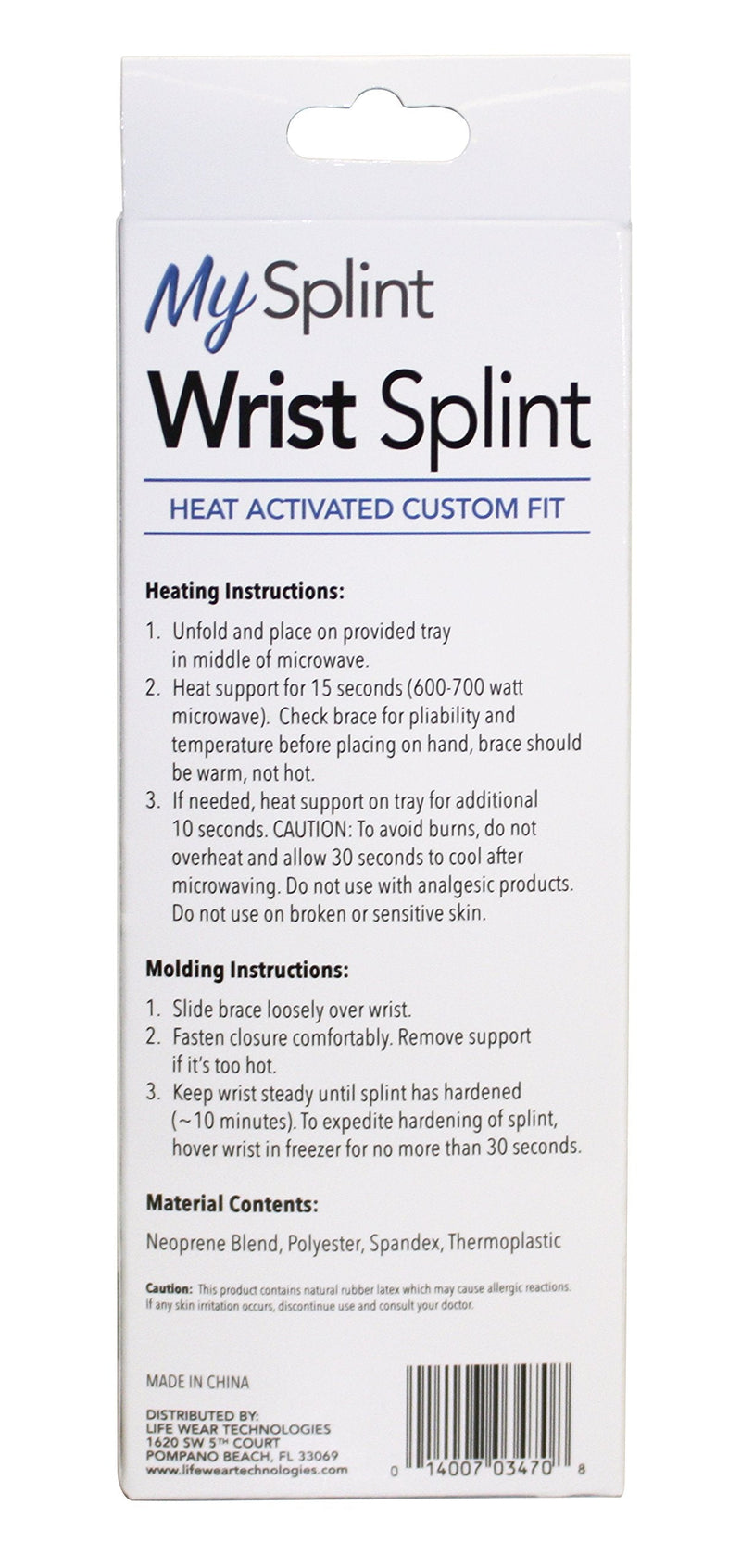 [Australia] - MySplint Custom Fit Wrist Splint, Moldable Thermoplastic Wrist Brace for Strains, Sprains, Carpal Tunnel and More, One Size 
