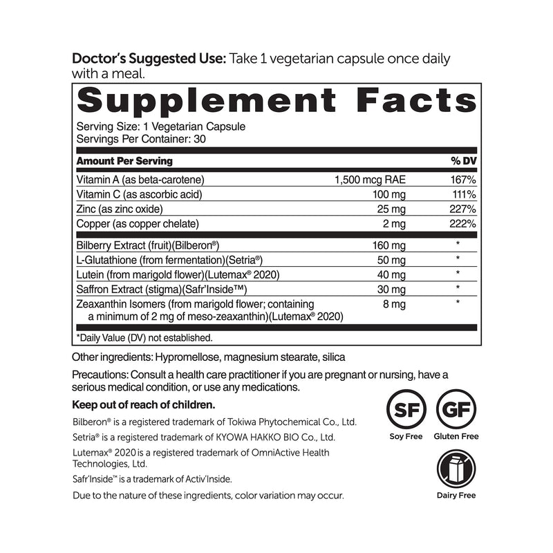 [Australia] - Dr. Whitaker's Vision Essentials Ultra | Comprehensive Support with Just One Daily Pill for Macula & Retina Health, Eye Strain, Ocular Pressure, Dry Eyes, Mood Support and More 