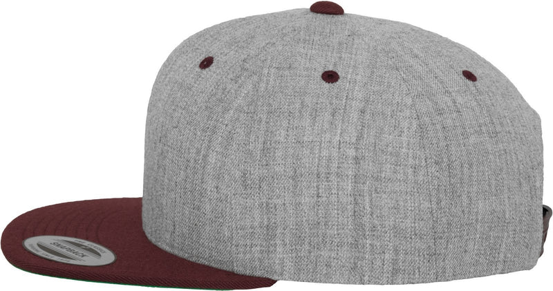[Australia] - Flex fit Unisex_Adult Classic Snapback 2-Tone Cap One Size - h.grey/maroon 