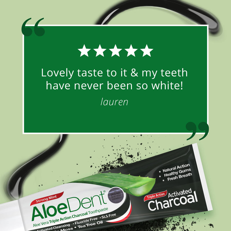 [Australia] - AloeDent, Charcoal Toothpaste Fluoride Free, Natural Action, Vegan, Cruelty Free , SLS Free, Whitening, Healthy Gums , 100ml 