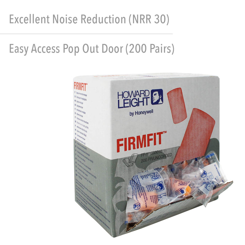 [Australia] - Howard Leight by Honeywell FirmFit Disposable Foam Earplugs, Polybag, 200-Pairs (FF-1) , Orange 