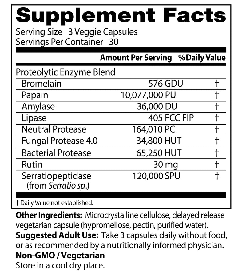 [Australia] - Doctor's Best Proteolytic enzymes, Digestion, Muscle, Joint, Non-GMO, Gluten Free, Vegetarian, 90 Veggie Caps 