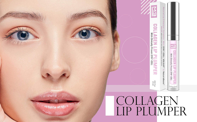 [Australia] - M3 Naturals Collagen Lip Plumper Clinically Proven Natural Lip Enhancer for Fuller Softer Lips Increased Elasticity Reduce Fine Lines Hydrating Plump Gloss Lipstick Primer 4 ml 