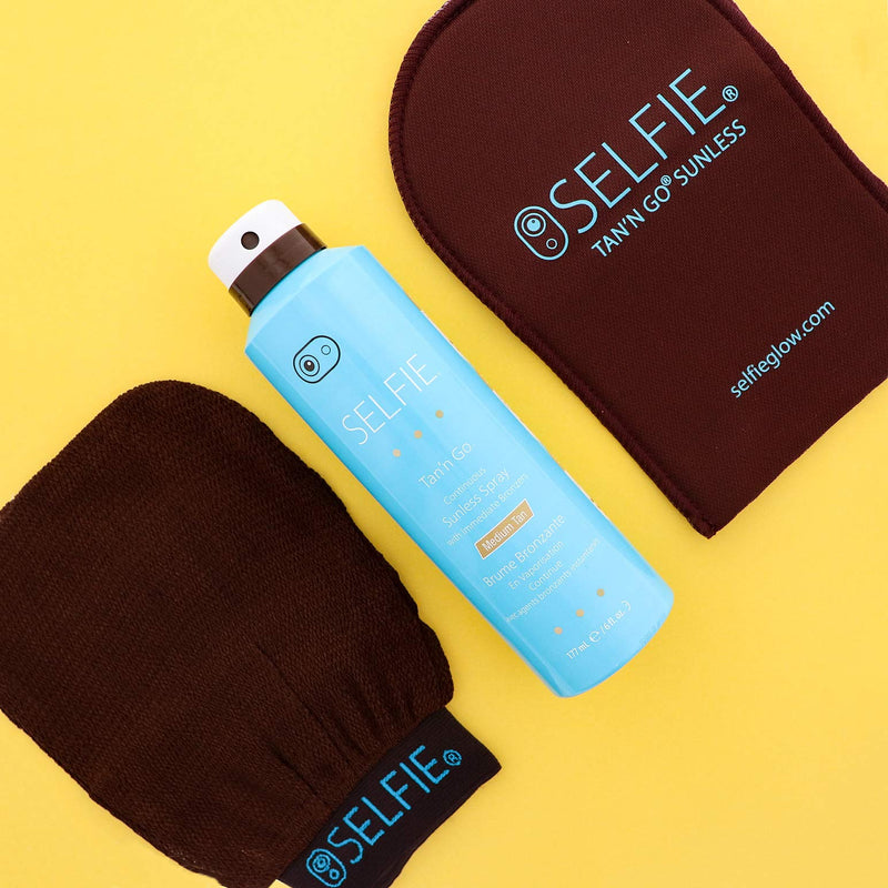 [Australia] - Selfie Tan'n Go Applicator and Exfoliating Mitt to Achieve Beautiful Streak Free Tan & Remove Fake Tan & Dead Skin Cells, 2 Each 