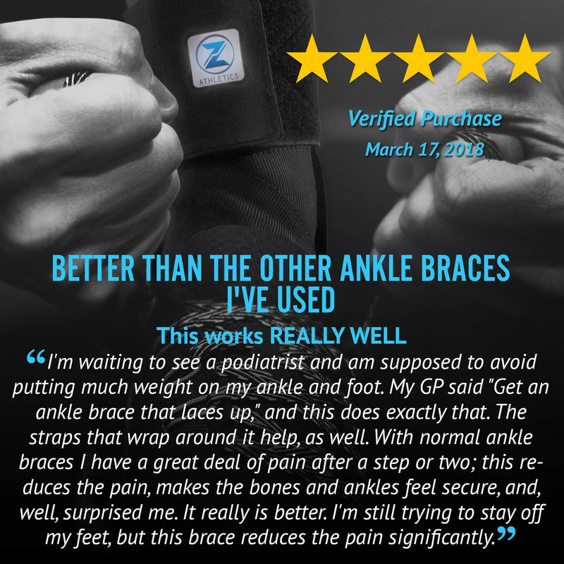 [Australia] - Zenith Ankle Brace, Lace Up Adjustable Support – for Running, Basketball, Injury Recovery, Sprain! Ankle Wrap for Men, Women, and Children Large (Pack of 1) 