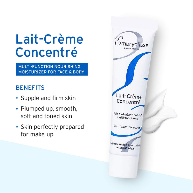 [Australia] - Embryolisse Lait-Crème Concentré, Face Cream & Makeup Primer - Shea Moisture Cream for Daily Skincare - Face Moisturizers for All Skin Types 1.01 Fl Oz (Pack of 1) Travel Size 