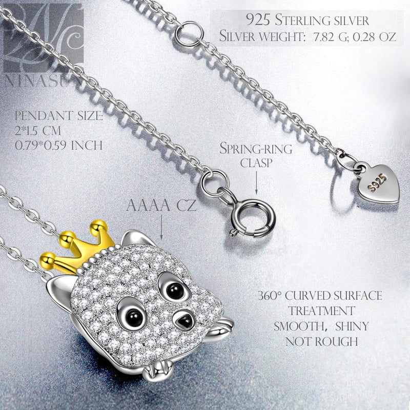 [Australia] - NINASUN Christmas Guardian Swan Women Necklace 925 Sterling Silver Animal Designed Pendant Necklace Fine Jewelry Crystals from Swarovski Hypoallergenic Material with Gift Box Puppy Necklace for Women 