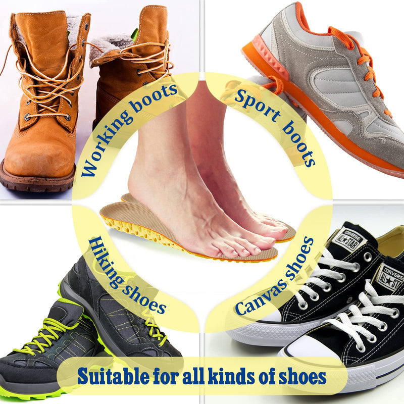 [Australia] - 4 Pairs Shock Absorbing Shoe Insoles Elastic Honeycomb Sneaker Inserts Breathable Memory Insoles for Men Shoe Lifts Men Soft Replacement Shoe Soles for Men Women Sports Shoes Boots (Men US 8-12) Men US 8-12 