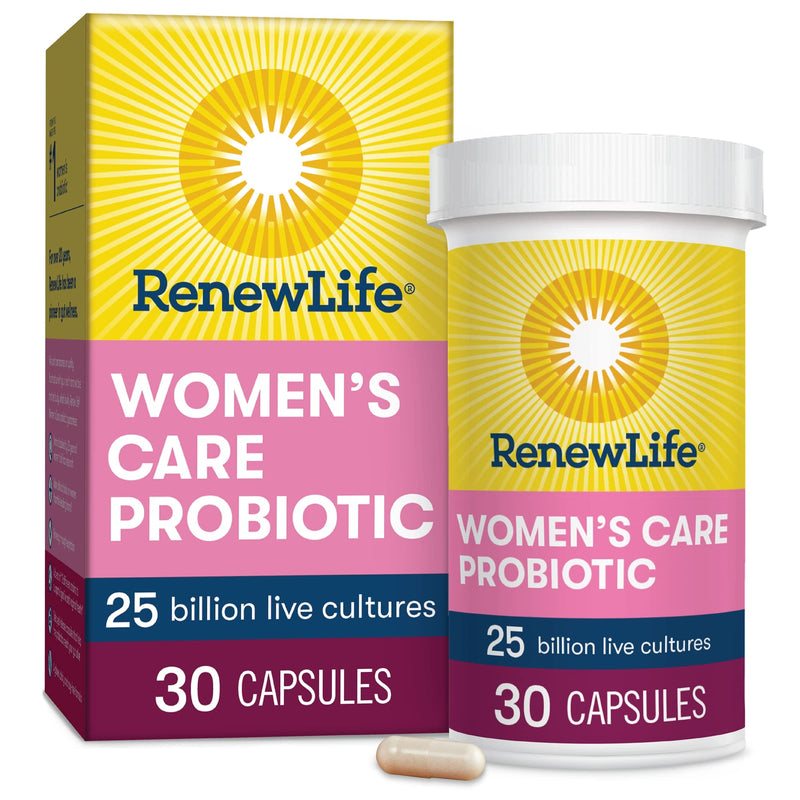 [Australia] - Renew Life Women's Probiotics 25 Billion CFU Guaranteed, 12 Strains, Shelf Stable, Gluten Dairy & Soy Free, 30 Capsules, Ultimate Flora Women's Care Beige 30 Count (Pack of 1) 