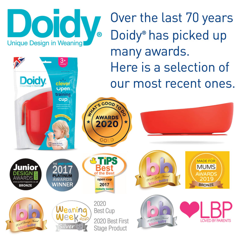 [Australia] - Doidy Cup - Training Sippy Cups for Toddlers & Babies - Unique Slanted Design Two Handles Baby Beaker - Great Weaning Cup for Milk, Water & Juice - Use from 3-6 Months to Toddler (Baby Pink) Baby Pink 